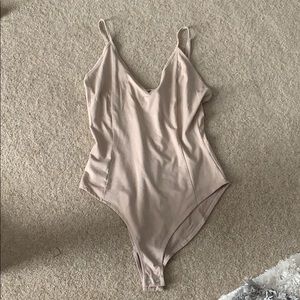 faux suede bodysuit